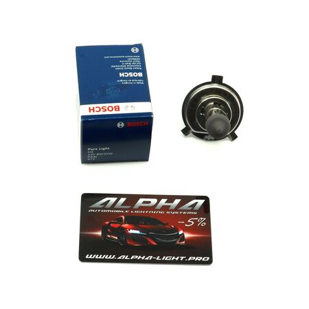 Галогеновая лампа H4 Bosch PureLight 12v 60/55w 1 987 302 041