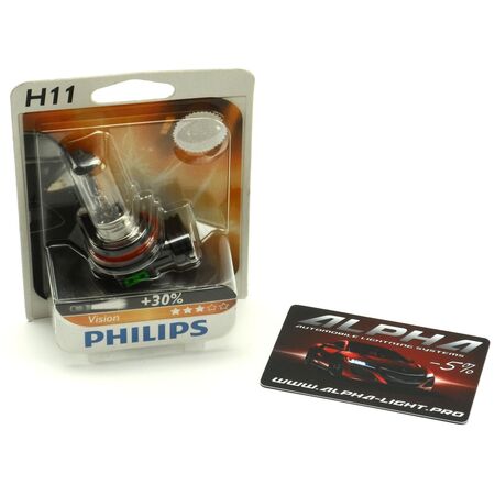 Галогеновая лампа H11 Philips Vision +30% 12362PRB1 12v 55w